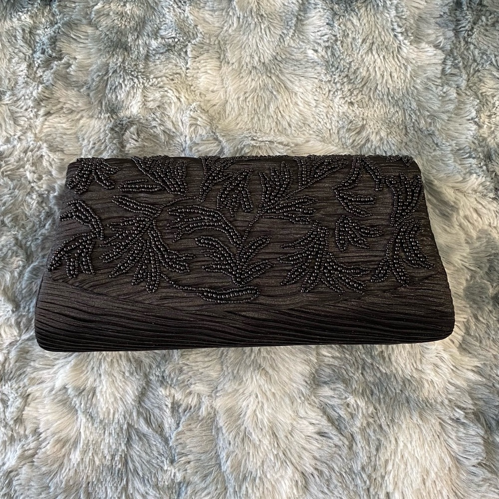 Black Beaded Clutch